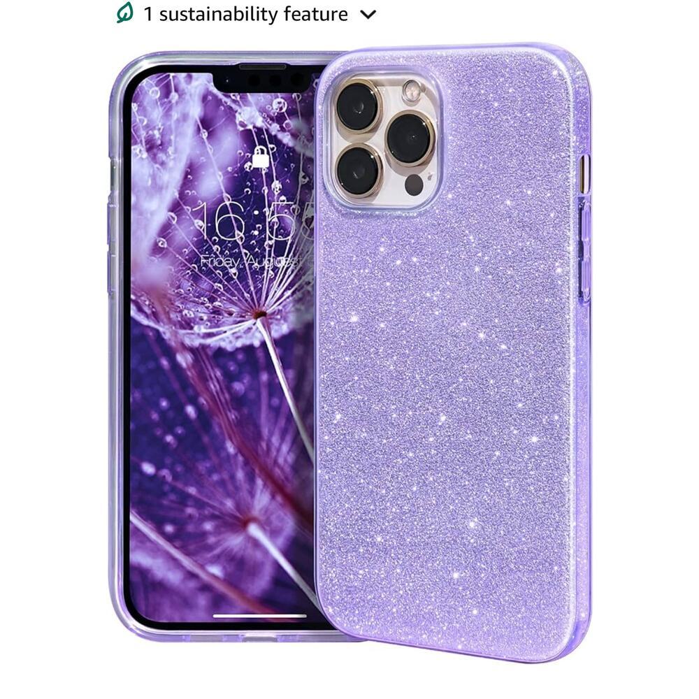 iPhone 13 Pro Case Purple with Sparkles